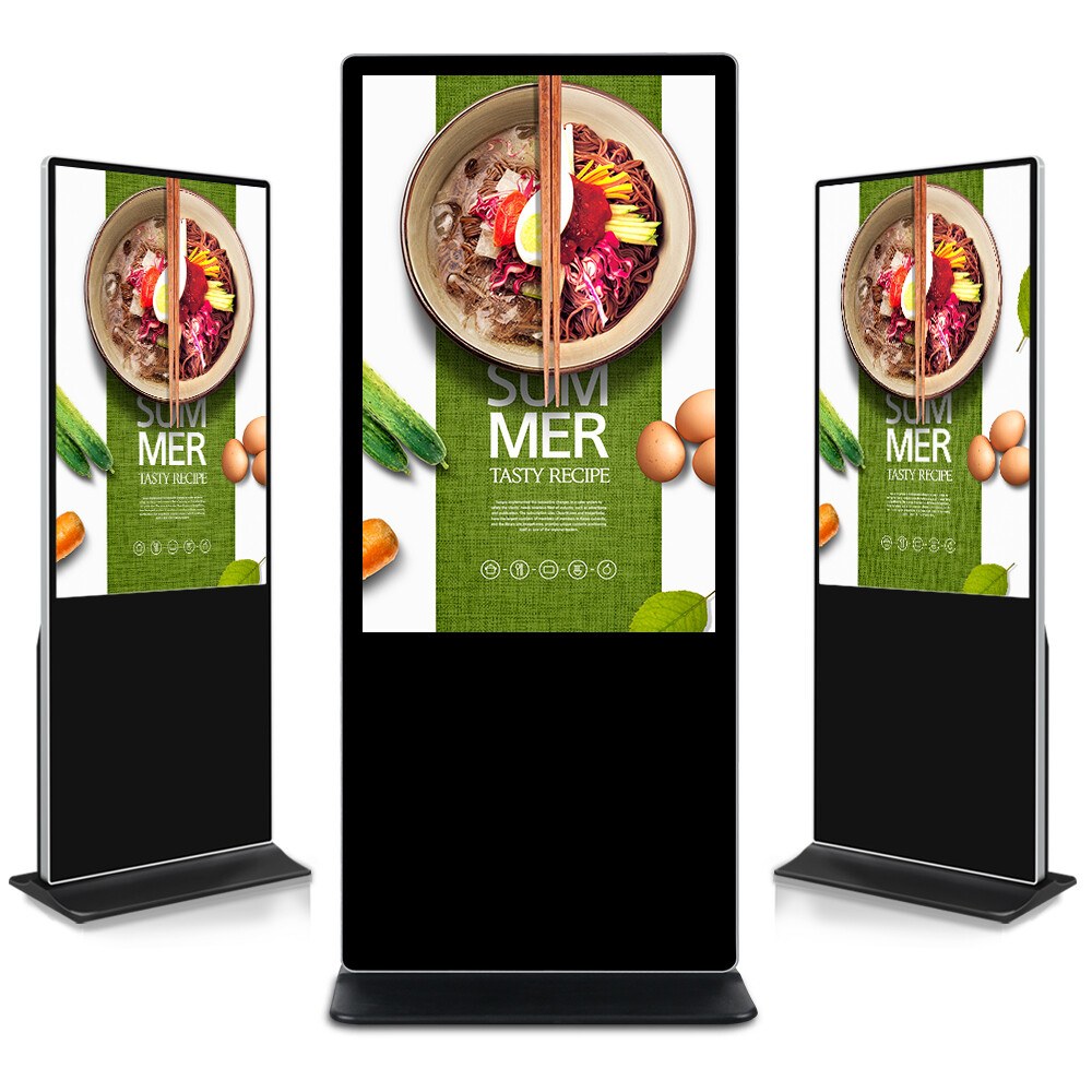 A Longfield Media indoor freestanding digital display.